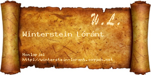 Winterstein Lóránt névjegykártya